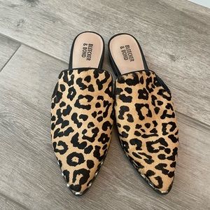 Women’s Bleeker and Bond Calf Hair Mule Flats Animal Print
